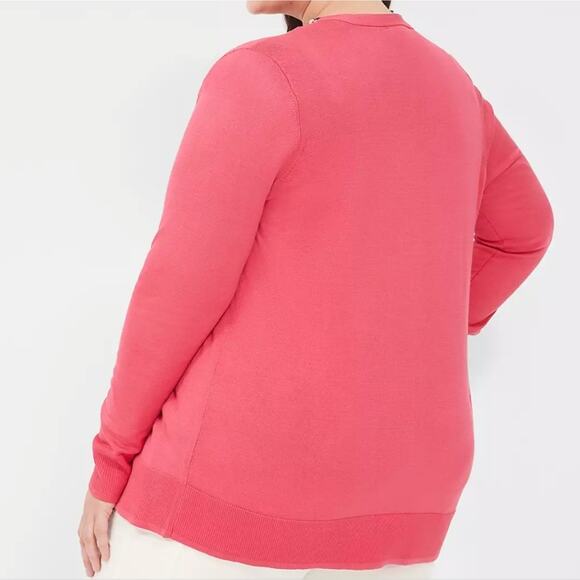 Lane Bryant Super Soft Pink Lightweight Cardigan Sweater Plus Size 22/24 3X new! - Picture 8 of 8